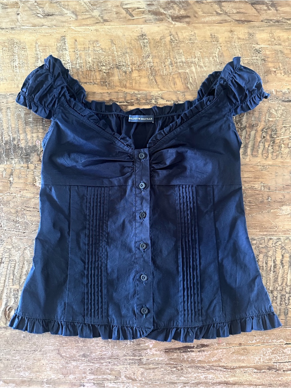 Brandy Melville Ruffled Button-Front Women’s Top